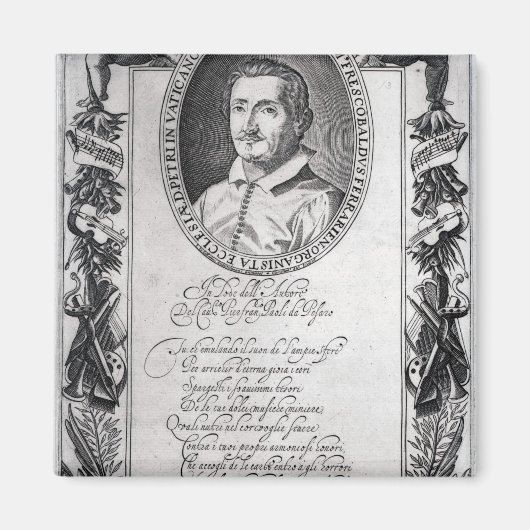 Hieronymus Frescobaldi, gegraveerd door Christelij Magneet (Voorkant)