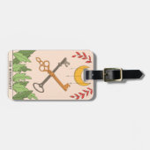 Hierophant major arcana tarot card moon bagagelabel (Voorkant horizontaal)