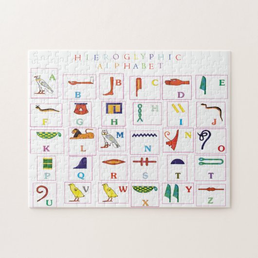 Hiërosofische alfabet puzzel (Horizontaal)