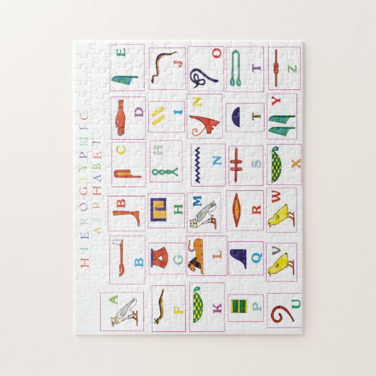 Hiërosofische alfabet puzzel (Verticaal)