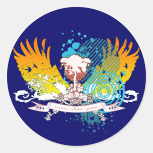 hifi-boom. ronde sticker