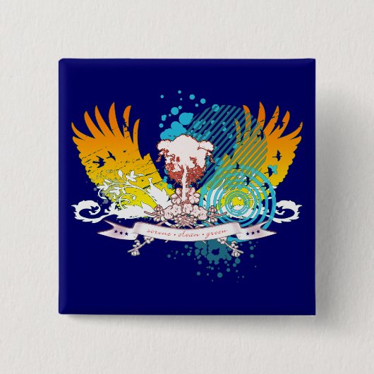 hifi-boom. vierkante button 5,1 cm (Voorkant)