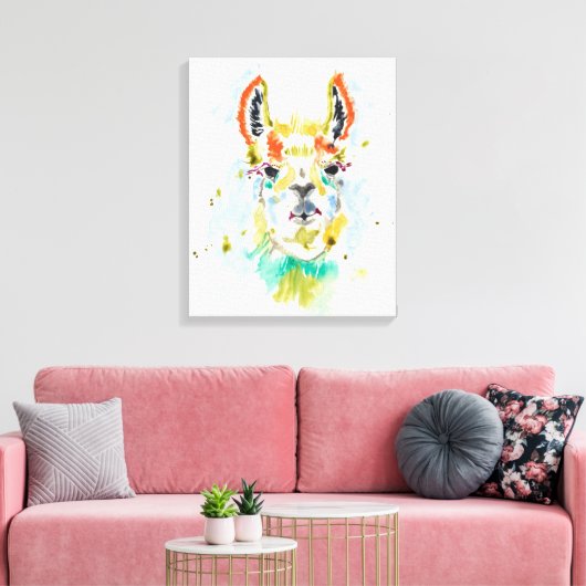 Hifi Llama - Portrait Canvas Afdruk (Insitu (Woonkamer))