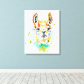 Hifi Llama - Portrait Canvas Afdruk (Insitu (Houten vloer))