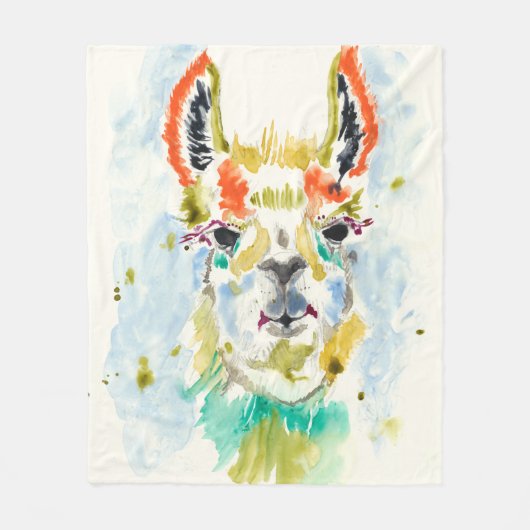 Hifi Llama - Portrait Fleece Deken (Voorkant)