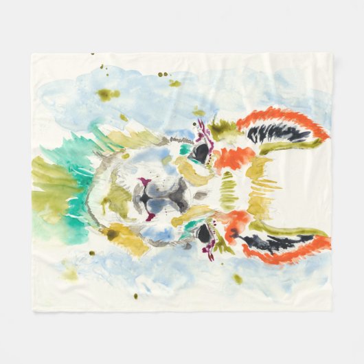 Hifi Llama - Portrait Fleece Deken (Voorkant (Horizontaal))