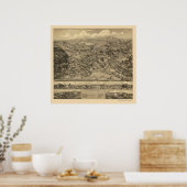 Higganum, CT Panoramische Kaart - 1881 Poster (Keuken)