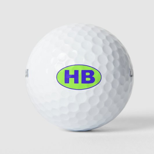 Higgins Beach Blauw Groen HB Oval Logo Golfballen (Voorkant)