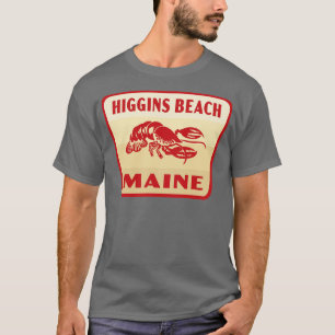 Higgins Beach Maine Retro Badge Tan T-shirt