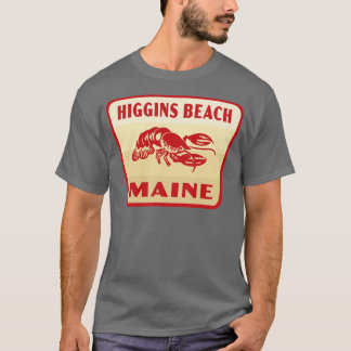 Higgins Beach Maine Retro Badge Tan T-shirt