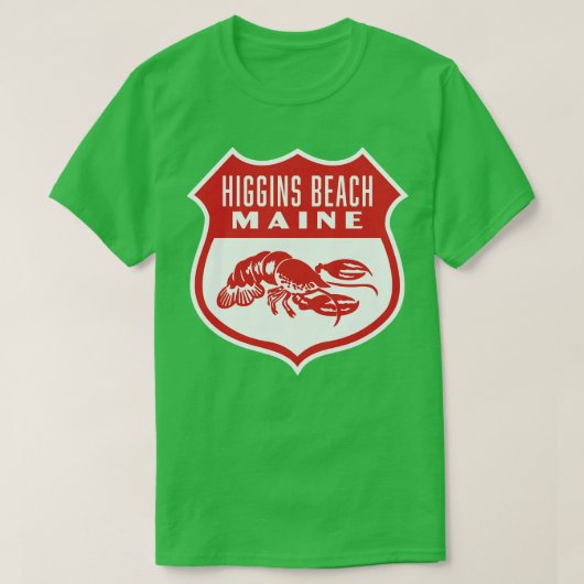 Higgins Beach Maine Retro Shield Rood T-shirt (Design voorkant)