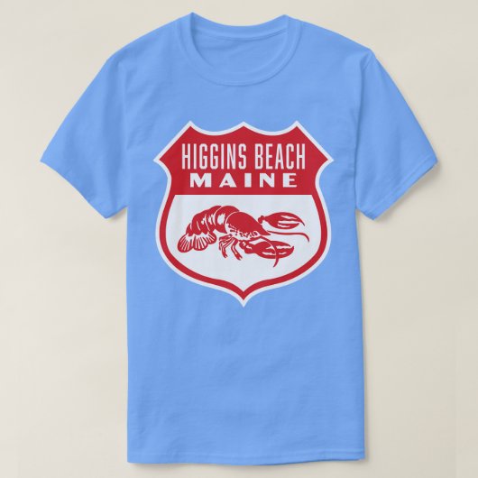 Higgins Beach Maine Retro Shield Rood T-shirt (Design voorkant)