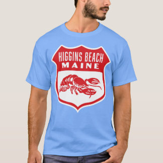 Higgins Beach Maine Retro Shield Rood T-shirt