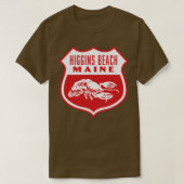 Higgins Beach Maine Retro Shield Wit T-shirt (Design voorkant)