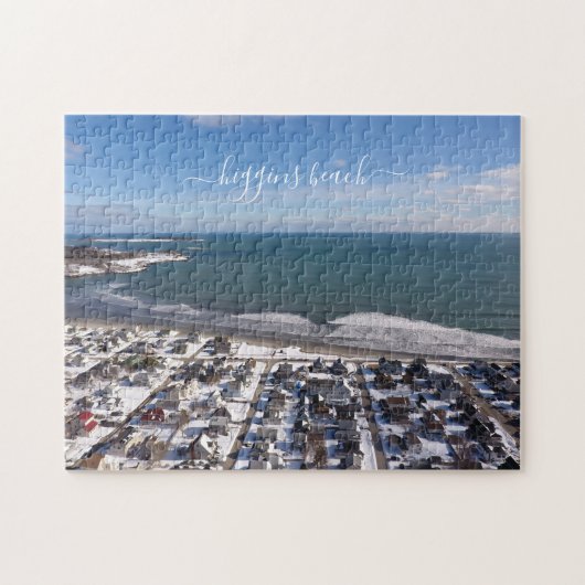 Higgins Beach Offyear Birdseye Winter Ocean Legpuzzel (Horizontaal)