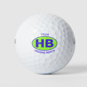 Higgins Beach Ovaal Blauw Groen Gepersonaliseerd Golfballen (Voorkant)