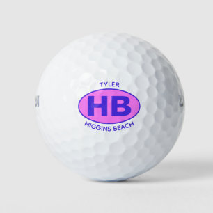 Higgins Beach Ovaal Blauw Roze Gepersonaliseerd Golfballen