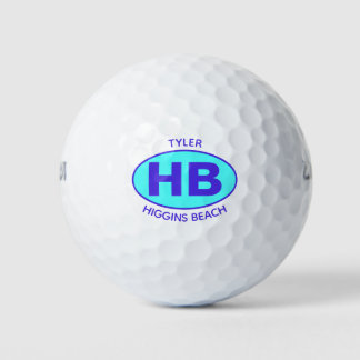 Higgins Beach Ovaal Blue Aqua gepersonaliseerd Golfballen