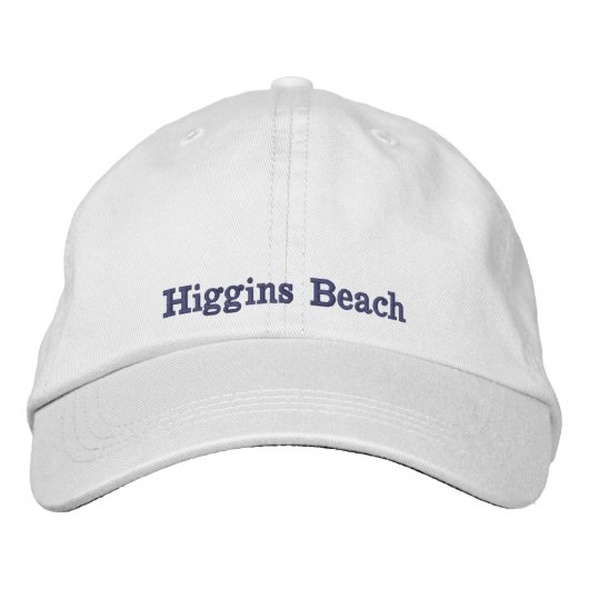 Higgins Beach Slate Gray Typography White Geborduurde Pet (Voorkant)