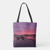 Higgins Beach Sunrise Maine Monogram Tote Bag (Achterkant)