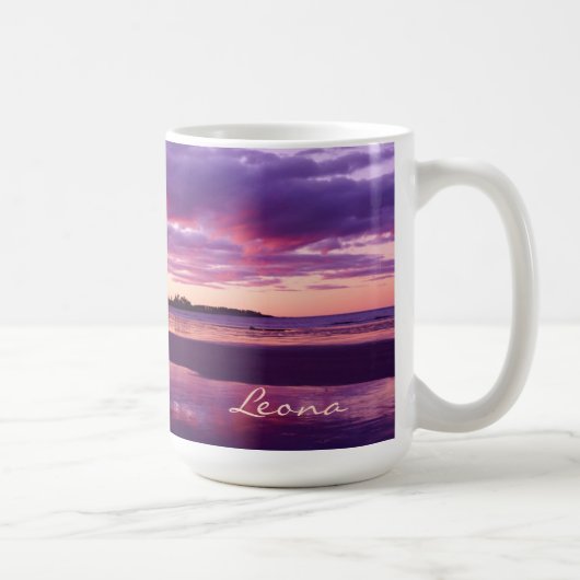 Higgins Beach Sunrise Panoramic Name Monogram Koffiemok (Rechts)
