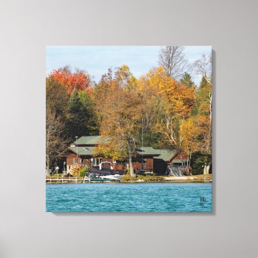 Higgins Lake huis nr. 40 Canvas Afdruk (Voorkant)