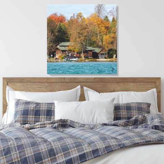 Higgins Lake huis nr. 40 Canvas Afdruk (Insitu (Slaapkamer))