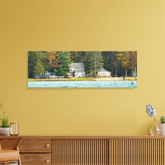 Higgins Lake huis nr. 64 Canvas Afdruk (Insitu (Woonkamer))