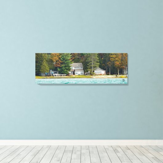 Higgins Lake huis nr. 64 Canvas Afdruk (Insitu (Houten vloer))