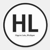 Higgins Lake Initialen Sticker (Voorkant)