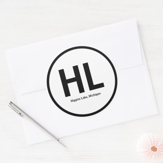 Higgins Lake Initialen Sticker (Envelop)