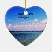 Higgins Lake Michigan Keramisch Ornament (Achterkant)