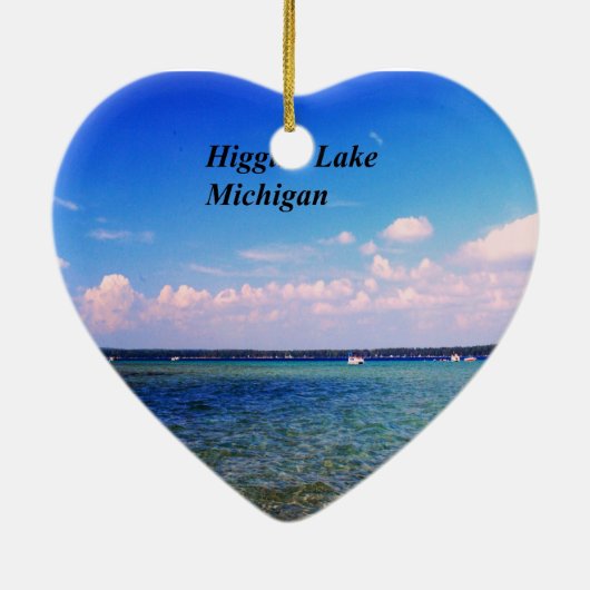 Higgins Lake Michigan Keramisch Ornament (Achterkant)