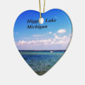 Higgins Lake Michigan Keramisch Ornament (Links)