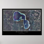 Higgins Lake Michigan Satellite Poster Map (Voorkant)
