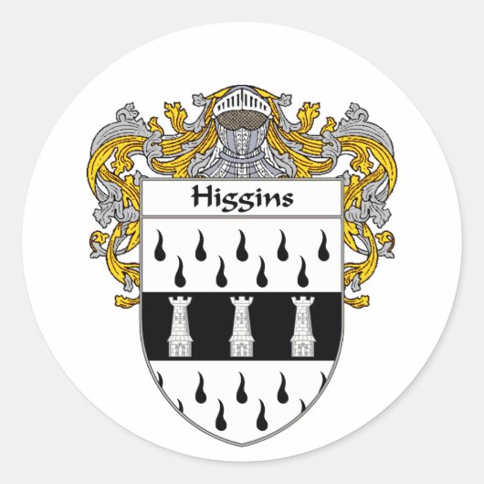 Higgins Wapenschild (gemanteld) Ronde Sticker (Voorkant)