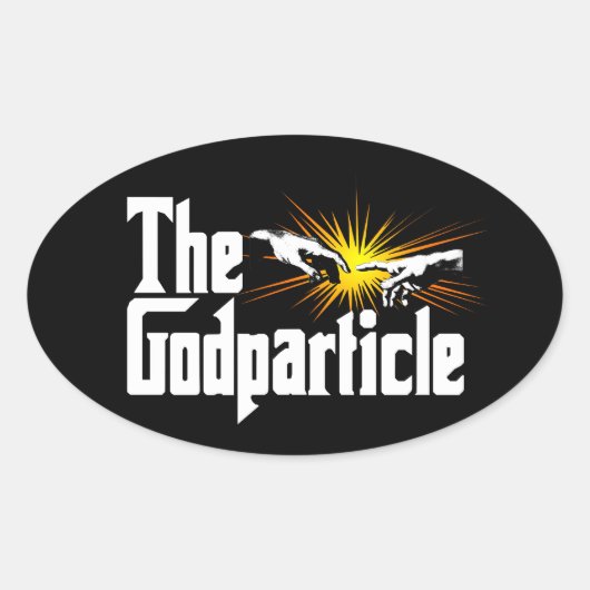 Higgs Boson Het Goddeeltje - Grappige Fysica Nerd Ovale Sticker (Voorkant)