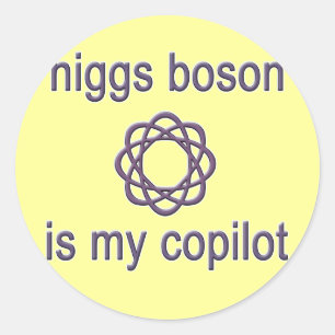 Higgs Boson is mijn co-Pilot Physics Humor Ronde Sticker