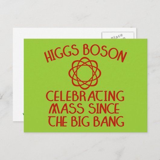 Higgs Boson viert massaal sinds de oerknal Briefkaart (Voorkant / Achterkant)