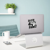 High 4 Paws Cat Sticker (Laptop op bureau)