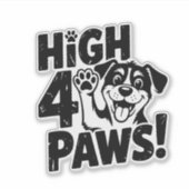 High 4 Paws Dog Sticker (Voorkant)