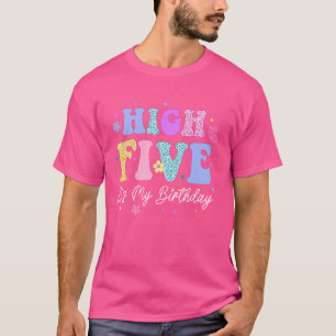 High 5 Het is mijn verjaardag 5 jaar oude jongen m T-shirt