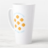 High Achiever Cute Cartoon Goldfish Teacher Gezegd Latte Mok (Linkerhoek)