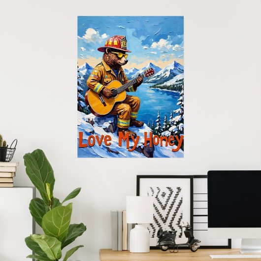 High-Altitude Harmony: het sneeuwlied van Beer Poster (Thuiskantoor)