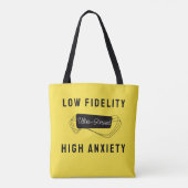 High Angst 60s Muziek Zwart Geel Retro Slogan Tote Bag (Achterkant)