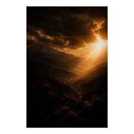 High Atlas Mountains Zonneburst Poster