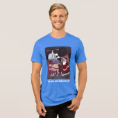 High Beams Mannen Blauw Tri-Blend T-shirt (Voorkant volledig)