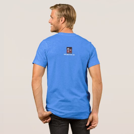 High Beams Mannen Blauw Tri-Blend T-shirt (Voorkant)
