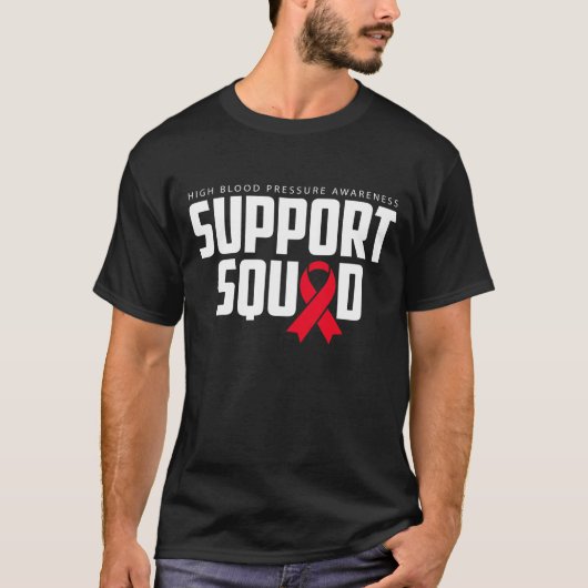 High Blood Pressure Awareness Red Ribbon Support S T-shirt (Voorkant)
