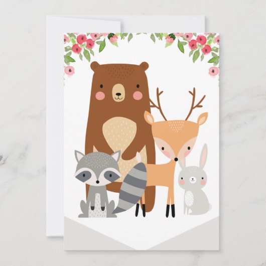 High Chair 1st Birthday Banner Woodland (links) Kaart (Voorkant)